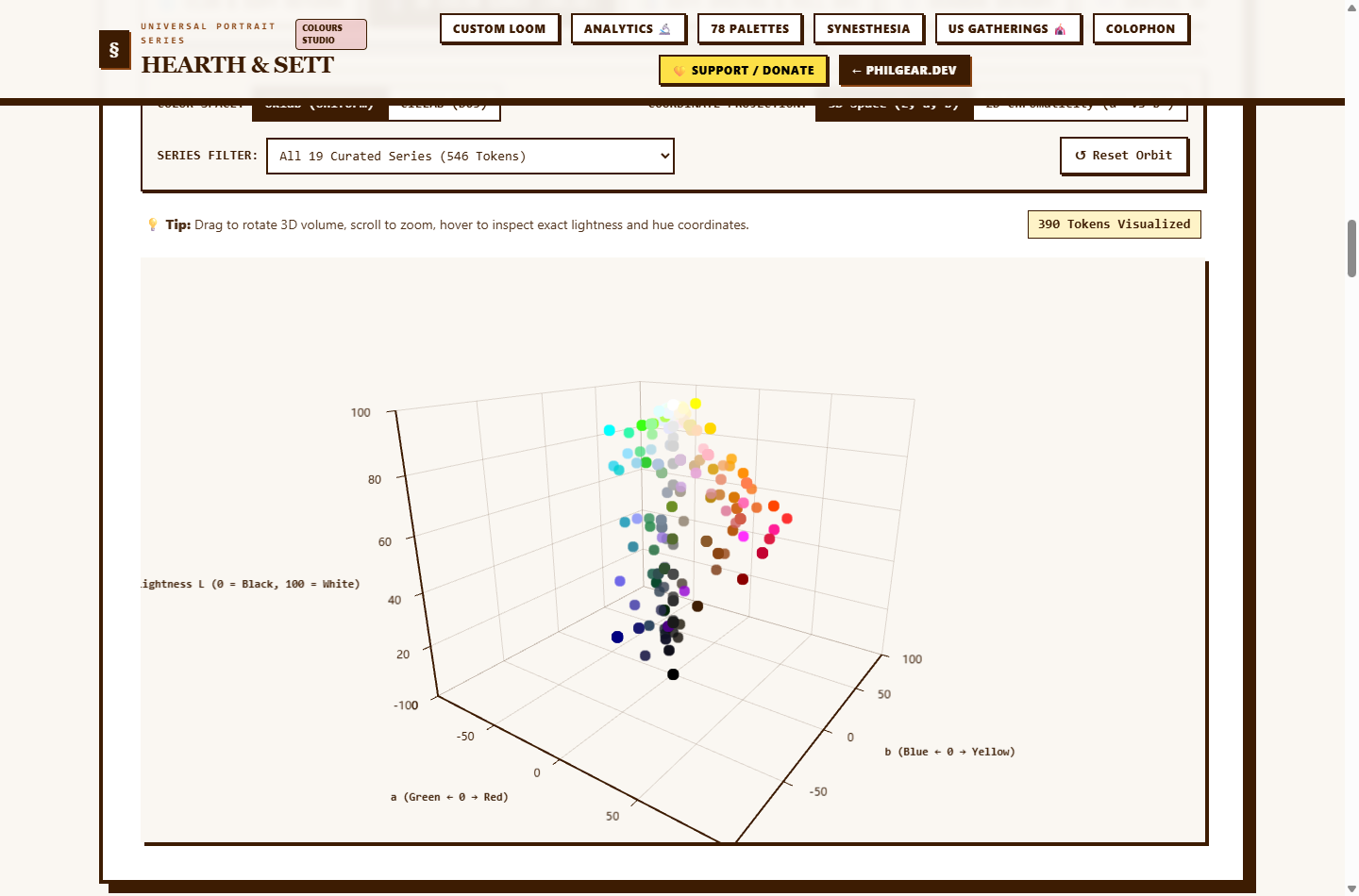 3D Oklab Color Gamut Scatter Plot in ECharts GL